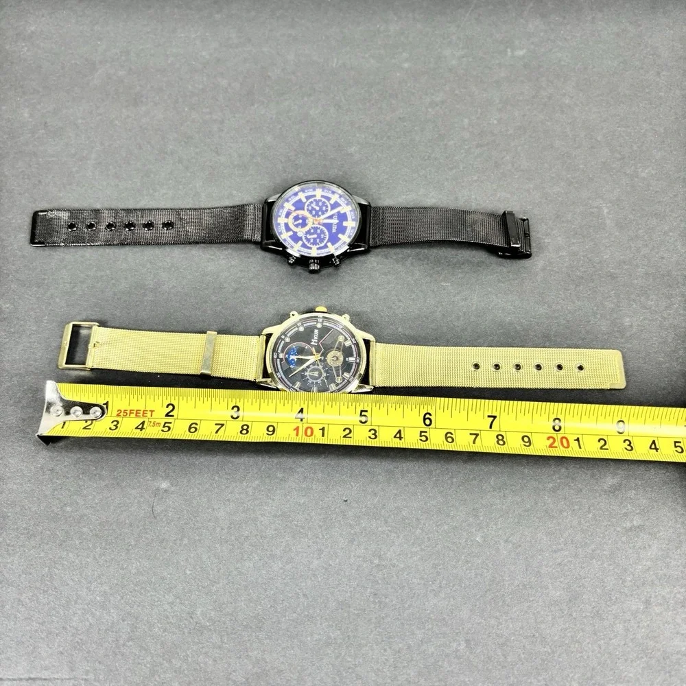 DEYROS Multifunctional Calendar Luminous‎ Men's Watches lot of 2 TESTED